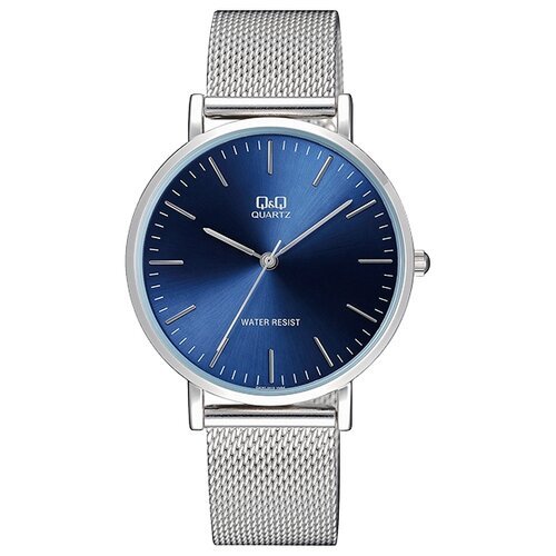 Купить Наручные часы Q&Q, серебряный, синий
классические мужские часы на стальном брасл...