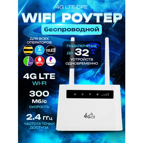 Купить Wi-Fi-роутер с слотом для Sim-карты, LTE, 2,4 ГГц, 300 Мбит/с - Белый
Просто под...