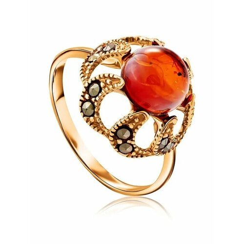 Купить Кольцо, янтарь, безразмерное, золотой, коричневый
Красивое кольцо «Эйфория» из и...