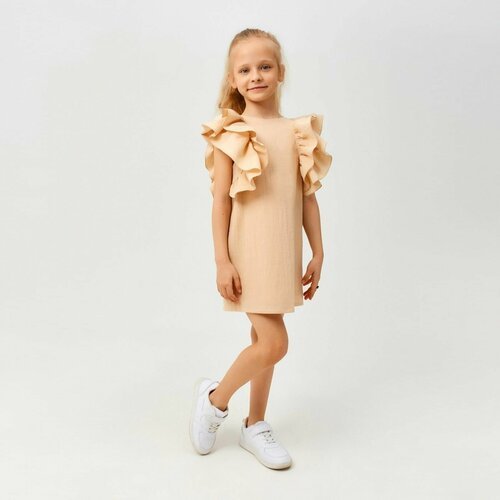 Купить Платье Minaku, размер 140, бежевый
Детское хлопковое платье с милыми рукавами-рю...