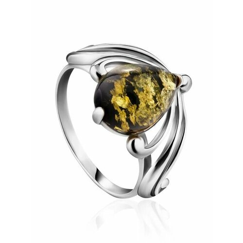 Купить Кольцо, янтарь, безразмерное, зеленый, серебряный
Яркое кольцо из , украшенное н...
