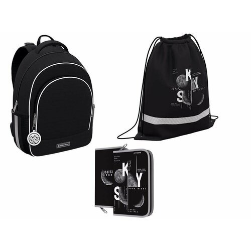 Купить Школьный рюкзак с грудной перемычкой ErichKrause ErgoLine 15L Black с наполнение...