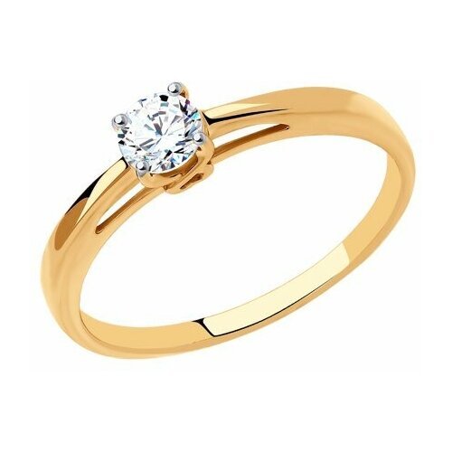 Купить Кольцо помолвочное Diamant online, золото, 585 проба, фианит, размер 15.5
<p>В н...
