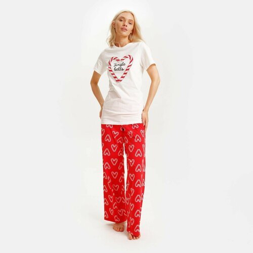 Купить Пижама Kaftan, размер 48, красный, белый
Пижама женская с брюками KAFTAN выполне...