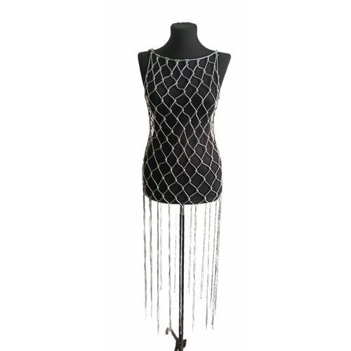 Купить Платье размер 40-46, серый, серебряный
Платье сетка туника из серебристого шнура...
