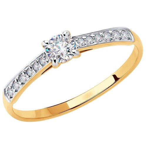 Купить Кольцо Diamant, красное золото, 585 проба, фианит, размер 17
Кольцо из золота с...
