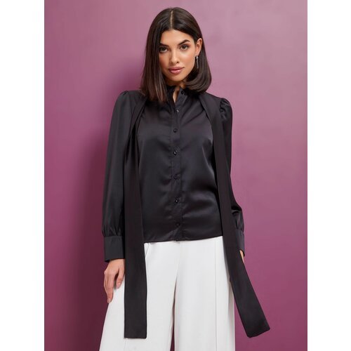 Купить Блуза , размер XL, черный
Блуза выполнена из плотной струящейся гладкой непрозра...