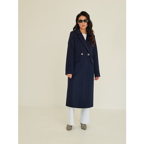 Купить Пальто Fidan, размер 48, синий
Пальто прямого силуэта двубортное с застежкой на...
