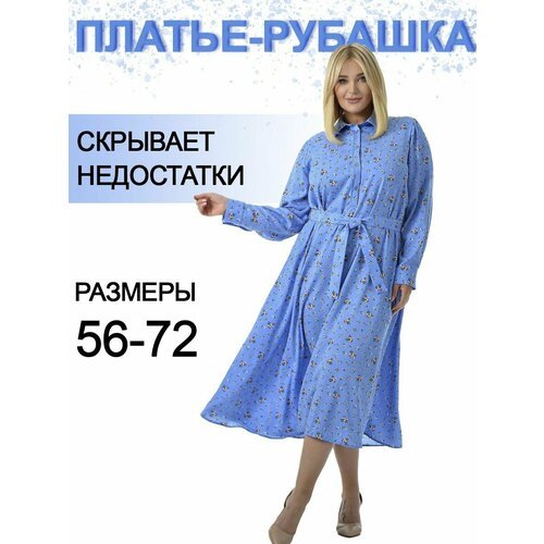 Купить Платье PreWoman, размер 68, голубой
Платье-рубашка с длинным рукавом - универсал...