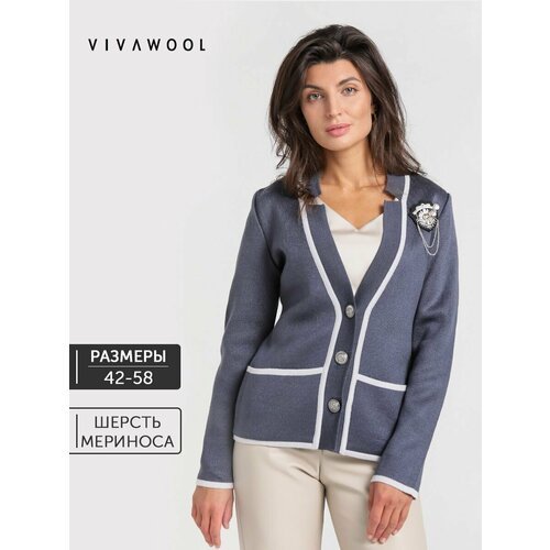 Купить Кардиган VIVAWOOL, размер 50, серый
Элегантный жакет-пиджак выполнен на 10 класс...