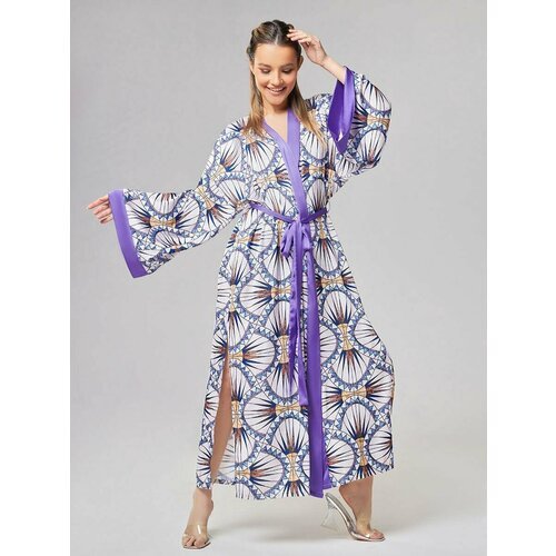 Купить Кимоно ALZA, размер 40/48, фиолетовый
халат женский домашний шелковый халат шелк...