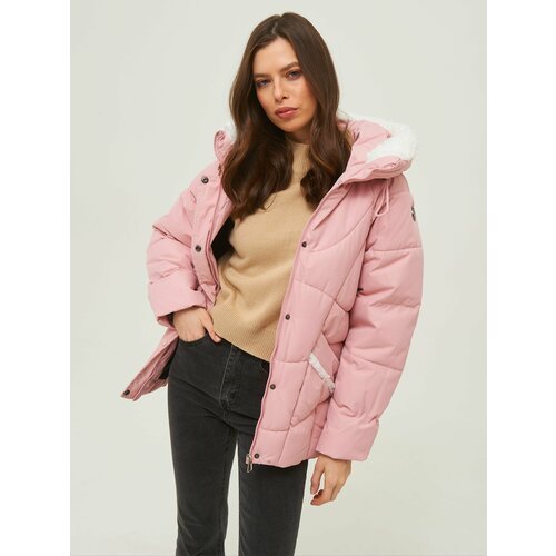 Купить Куртка КАЛЯЕВ, размер 48, розовый
Модный зимний пуховик с актуальной фигурной ст...