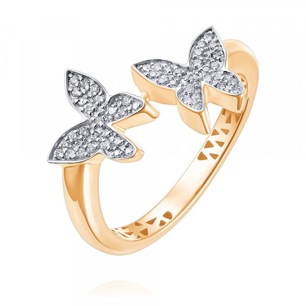 Купить Кольцо
Кольцо в форме «Бабочка» из красного золота 585 пробы с бриллиантами Это...