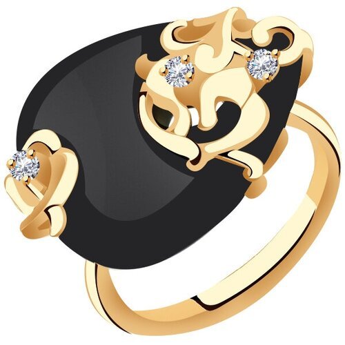 Купить Кольцо Diamant online, золото, 585 проба, агат, фианит, размер 17.7
<p>В нашем и...