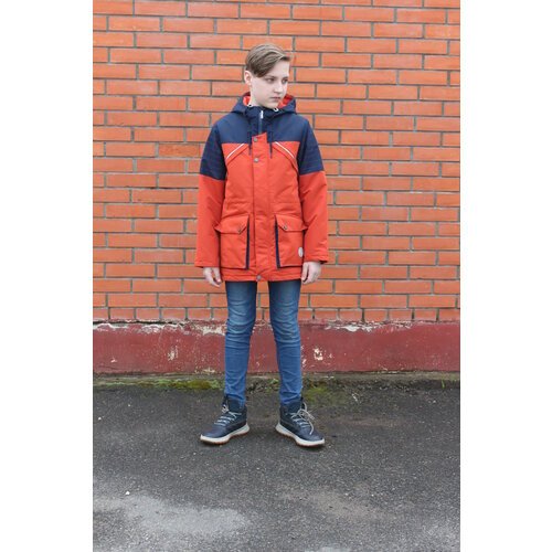 Купить Куртка Эврика, размер 140-72-60, оранжевый
Утепленная куртка для мальчика обеспе...