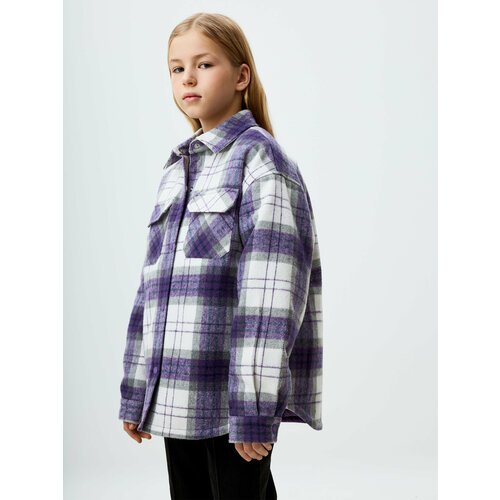 Купить Куртка Sela, размер 164, белый, фиолетовый
Утепленная куртка-рубашка в клетку se...