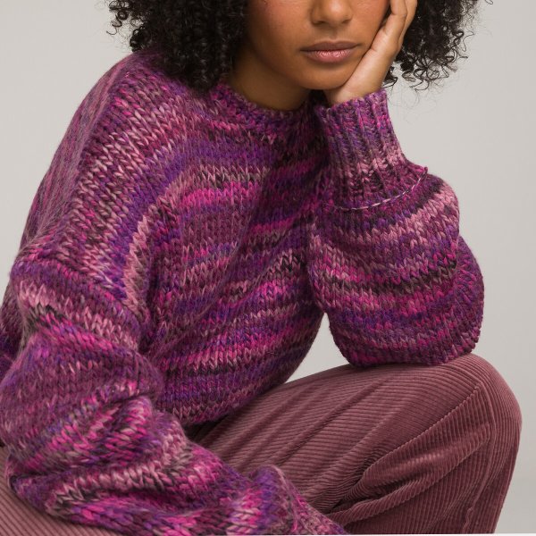 Купить Пуловер с круглым вырезом из оригинального трикотажа M розовый
Яркий пуловер, ко...
