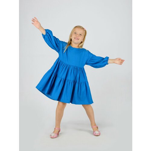 Купить Платье NOLEBIRD, размер 110, синий
Платье для девочки NÖLEBIRD выполнено из легк...