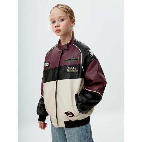 Купить Бомбер Sela, размер 134, мультиколор
Куртка оверсайз в гоночном стиле из искусст...