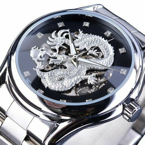 Купить Наручные часы Forsining, черный, серебряный
Часы наручные Forsining с драконом<b...