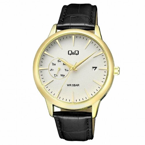 Купить Наручные часы Q&Q, белый
Мужские японские кварцевые часы в золотистотм круглом к...