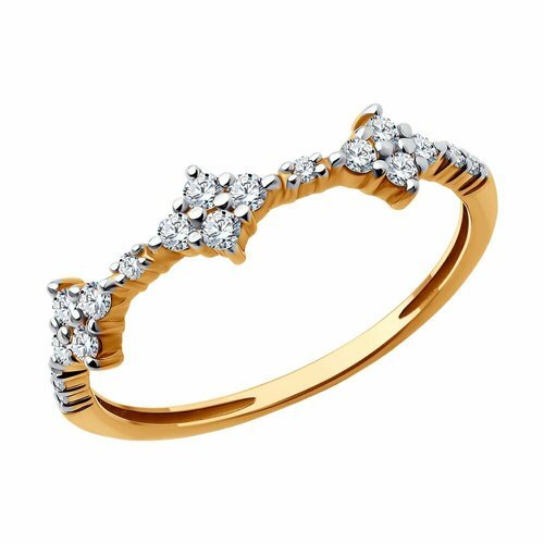 Купить Кольцо Diamant, красное золото, 585 проба, фианит, размер 16
Кольцо из золота с...