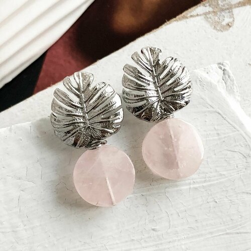 Купить Серьги ELENA MINAKOVA Jewelry Design, размер/диаметр 35 мм, розовый, серебряный...