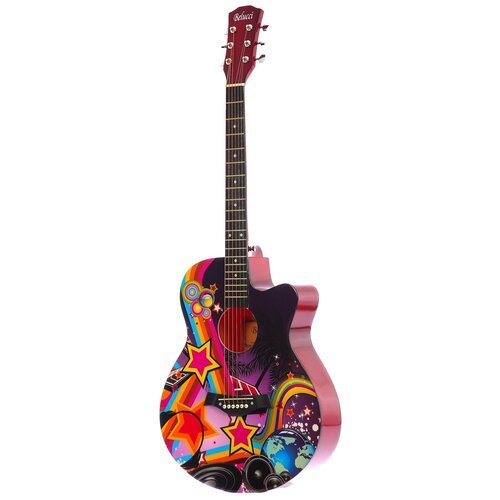 Купить Акустическая гитара Belucci BC4040 1571 (Rainbow), глянец, 40"дюймов, с рисунком...