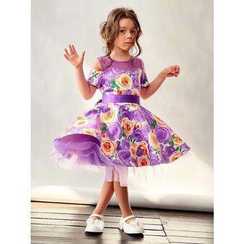 Купить Платье Бушон, размер 110-116, фиолетовый, желтый
Платье для девочки нарядное буш...