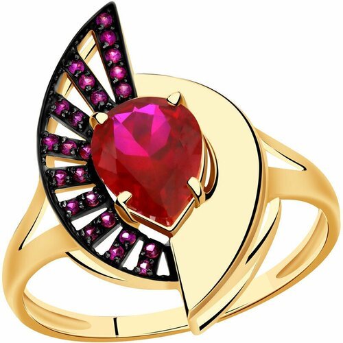 Купить Кольцо Diamant online, золото, 585 проба, корунд, фианит, размер 19.5
<p>В нашем...