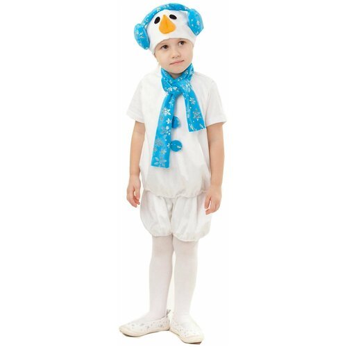 Купить Карнавальный костюм "Снеговик Крош" для мальчика ростом 110 см: шапка дополнена...