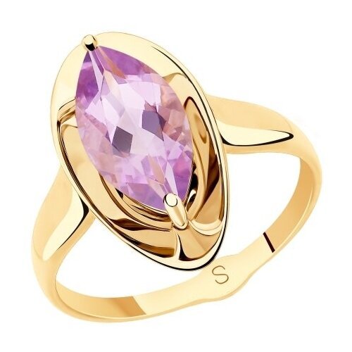 Купить Кольцо Diamant online, золото, 585 проба, аметист, размер 18.5
Золотое кольцо 16...