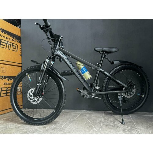 Купить Велосипед горный Richiesto 24", алюминиевый, Подростковый детский Унисекс, черны...