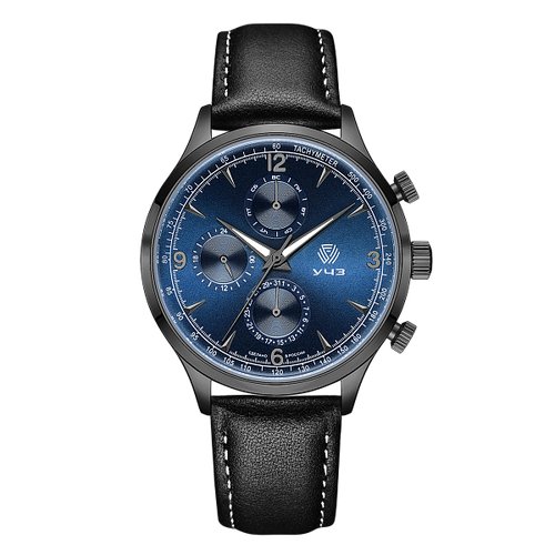 Купить Наручные часы УЧЗ 3062L-4, черный, синий
Наручные кварцевые мужские часы с кален...