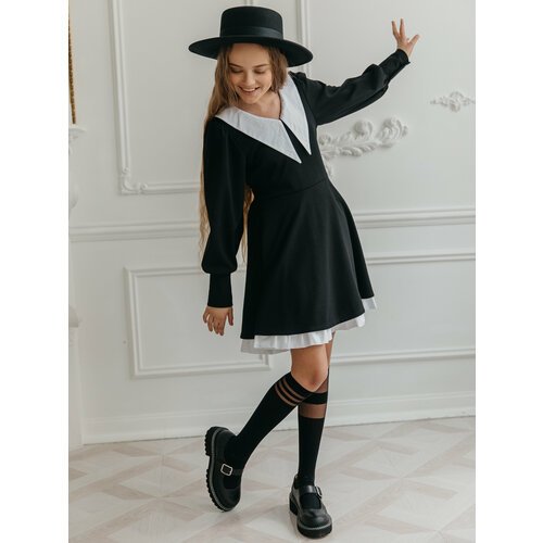 Купить Школьное платье, размер 116-122, черный
Нарядное школьное платье в готическом ст...