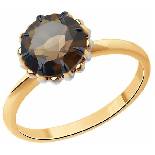 Купить Кольцо Diamant красное золото, 585 проба, раухтопаз, размер 18.5
Кольцо из золот...