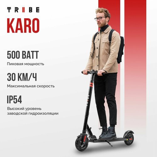 Купить Электросамокат Tribe Karo для взрослых и подростков (350 Вт, 8", 5200 mAh, 30 км...