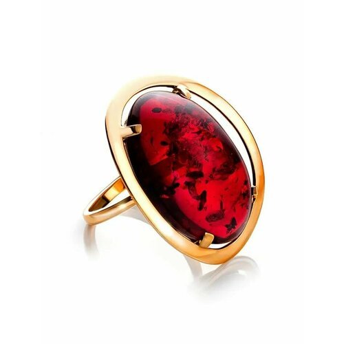 Купить Кольцо, янтарь, безразмерное, золотой, красный
Крупное элегантное кольцо из с на...