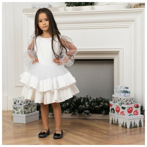 Купить Платье Kaftan, размер 86-92, белый
Платье нарядное детское KAFTAN: плательная тк...