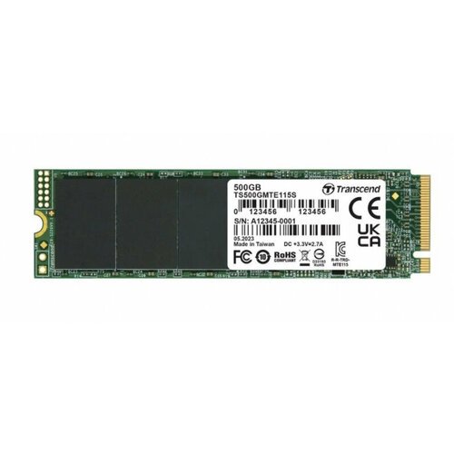 Купить Transcend SSD MTE115S, 500GB, M.2(22x80mm), NVMe, PCIe 3.0 x4, 3D TLC, R/W 1700/...