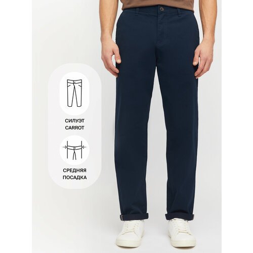Купить Брюки чинос Zolla, размер 34, синий
Мужские брюки-чиносы с комфортным объёмом у...