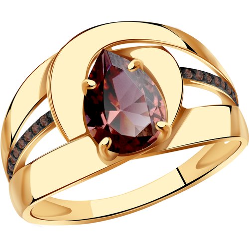 Купить Кольцо Diamant online, золото, 585 проба, родолит, фианит, размер 20
<p>В нашем...