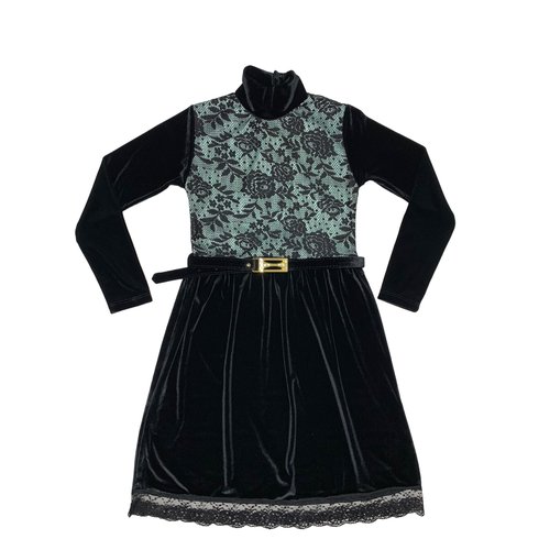 Купить Платье FORSLEE KIDS, размер 158, зеленый, черный
Бархатное платье с кружевом.<br...