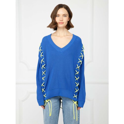 Купить Пуловер ELEGANZZA, размер S, голубой, желтый
Пуловер рельефной вязки оверсайз с...