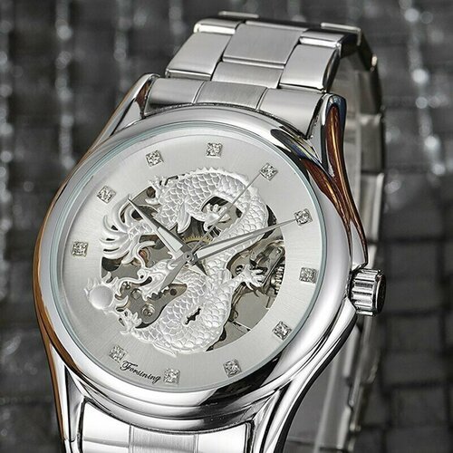 Купить Наручные часы Forsining, белый, серебряный
Часы наручные Forsining с драконом<br...