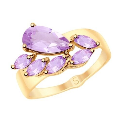 Купить Кольцо Diamant online, золото, 585 проба, аметист, размер 17.5
<p>В нашем интерн...
