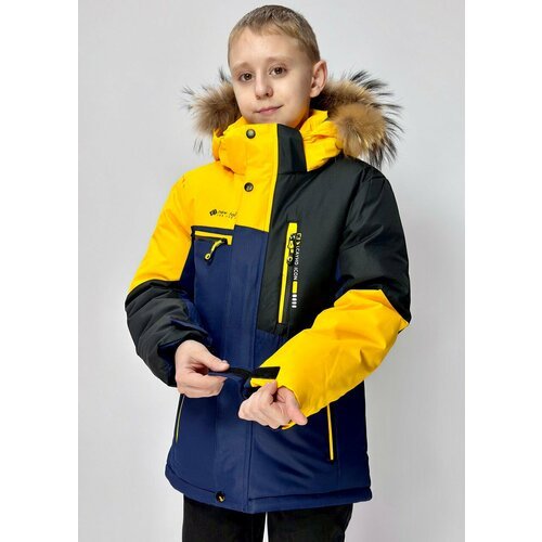 Купить Парка LCAYHD FASHION Зимняя куртка для мальчика 23-21(1/25), размер 140, желтый,...