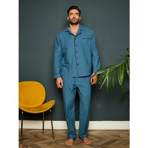 Купить Пижама Малиновые сны, размер 56, голубой
Мужская пижама изготовлена из 100% хлоп...