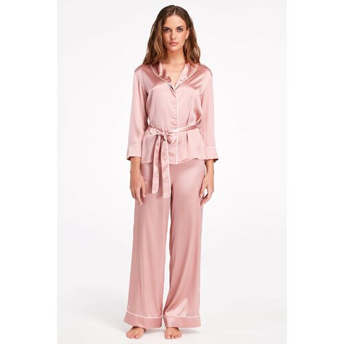 Купить Пижама MAISON LOVERS, размер S, розовый
Пижамный комплект: жакет с поясом и широ...