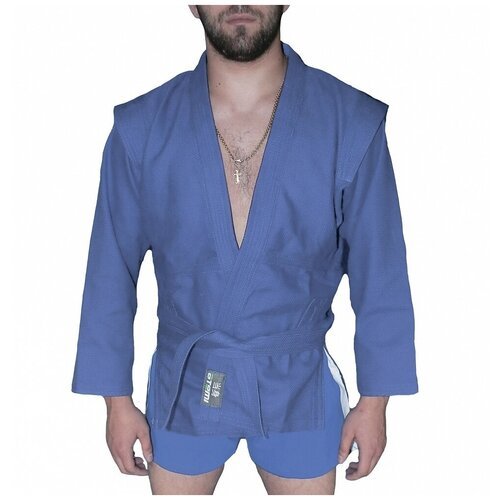 Купить Куртка-кимоно для самбо с поясом, размер 48, синий
AX5, Куртка для самбо елочка...